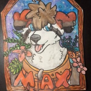 Badge plastifiée A5 peint à aquarelle