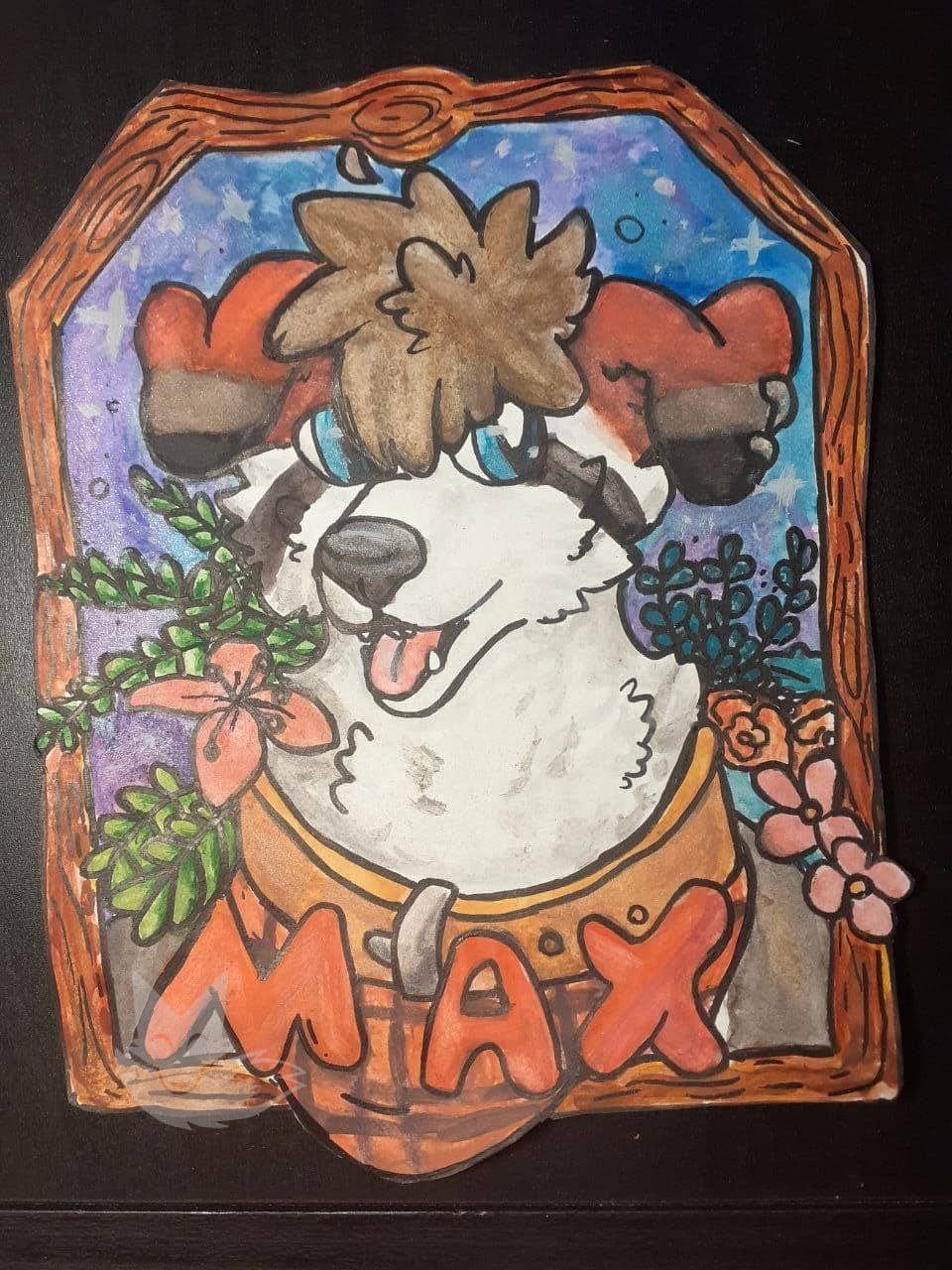 Badge plastifiée A5 peint à aquarelle