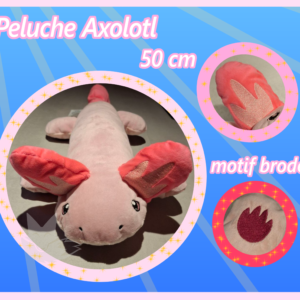 Peluche axolotl rose 50 cm